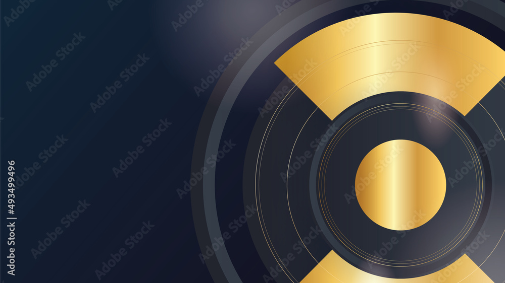 Abstract golden light circle lines effect on black background Abstract golden light circle lines effect on black background