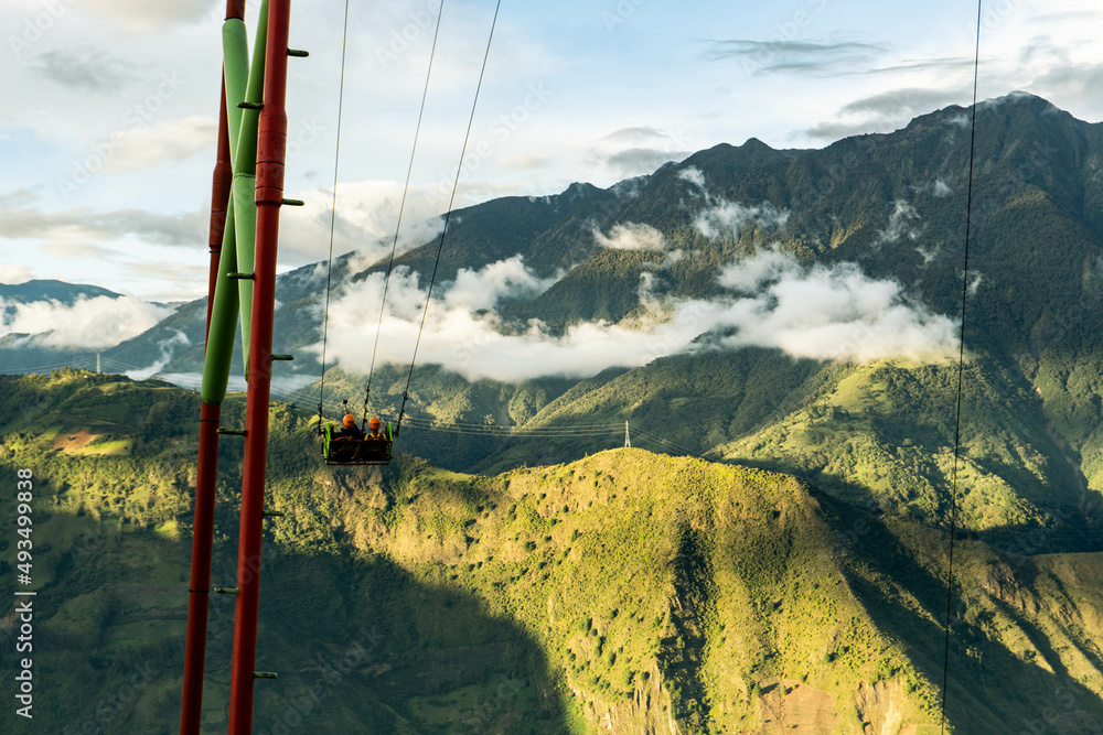 Playing giant swing in Banos, Ecuador