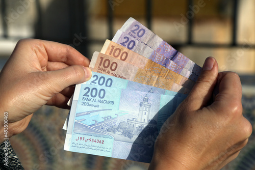 Moroccan dirhams money