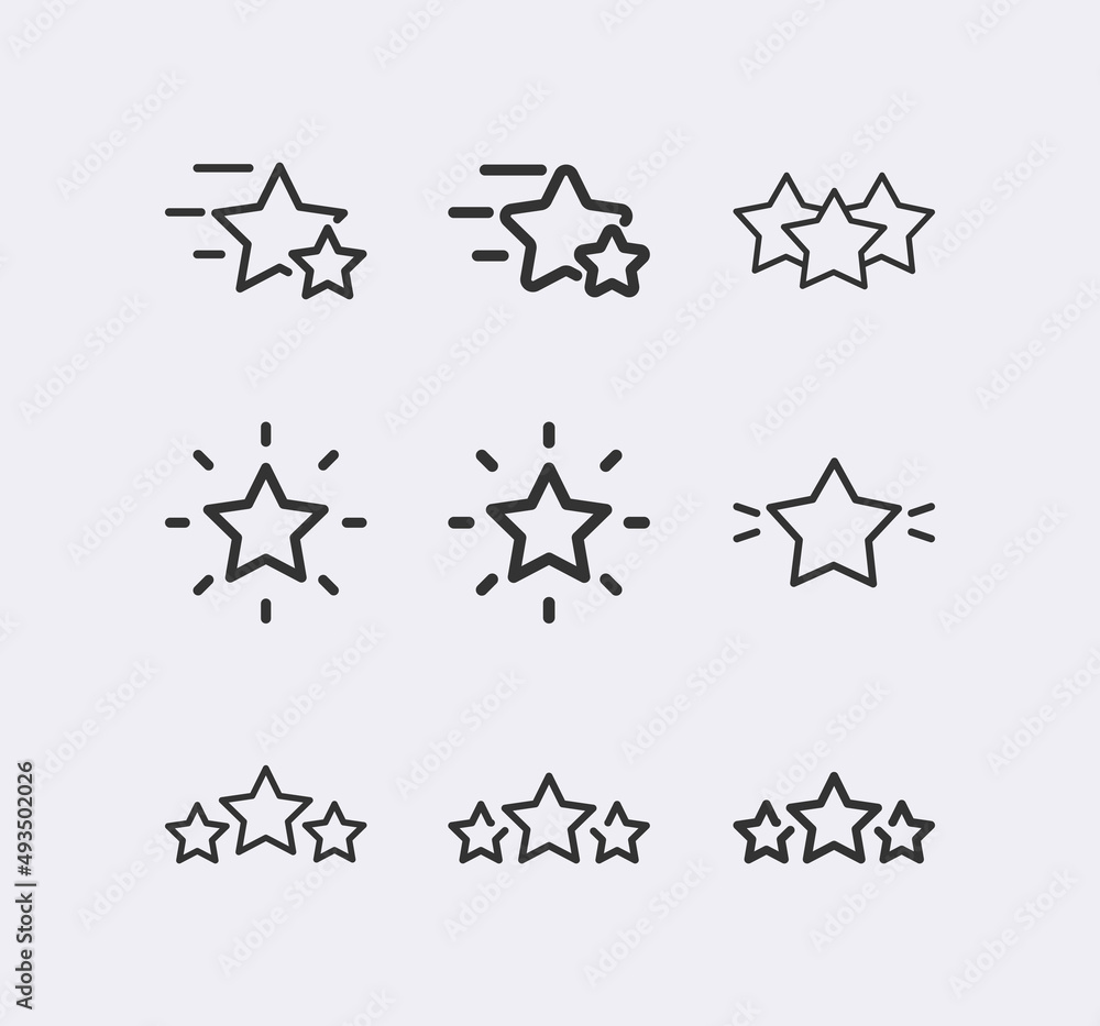 Obraz premium Star Rating, review line icon set