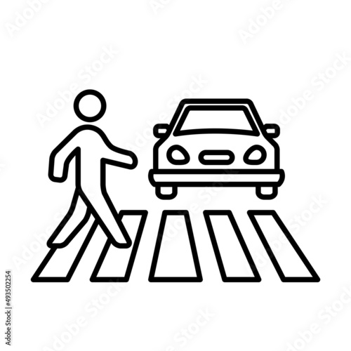 Traffic, Zebra Cross Icon Logo Design Vector Template Illustration