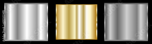 metalic golden and silver texture set collection illustration in vector format