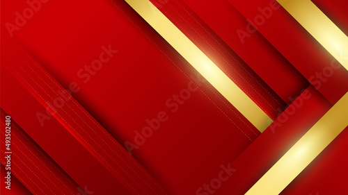 Luxury elegant gold in red abstract design background