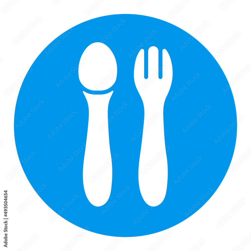 Spoon and fork for baby vector glyph icon Spoon and fork for baby vector glyph icon