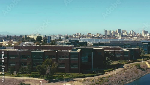 Alameda, California, Wind River Park, Encinal Basin, Aerial Flying photo