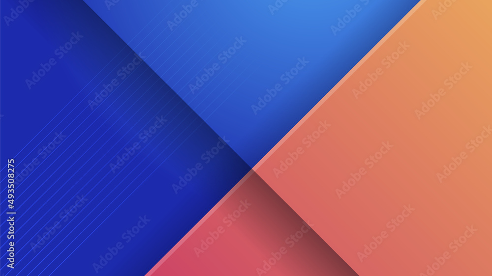 Abstract blue background with neon gradient of pink and orange yellow. Vector illustration