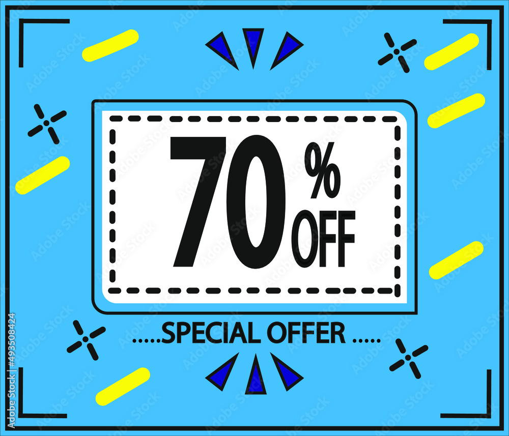 70% DISCOUNT. Special Offer Marketing Ad.
blue banner