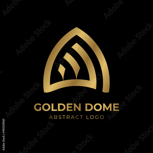 abstract golden dome monogram vector logo design