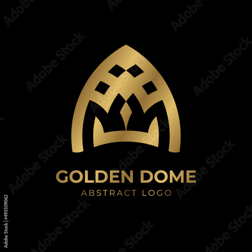 abstract golden dome monogram vector logo design