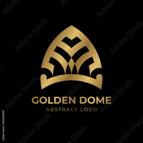 abstract golden dome monogram vector logo design