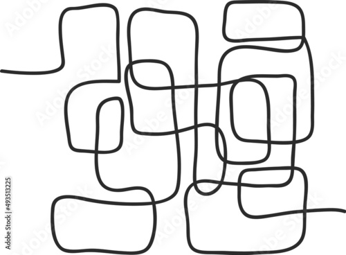 Tangled lines, chaos scribbles, messy squiggles and knots. Hand drawn chaotic doodles, entwined tangle scrawl, random scribble Vector set. Complicated thoughts and ideas, curled maze