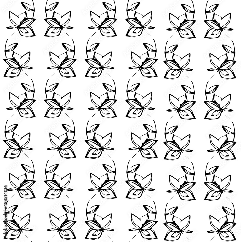 Seamless graphic pattern with hand drawn flowers Seamless graphic pattern with hand drawn flowers