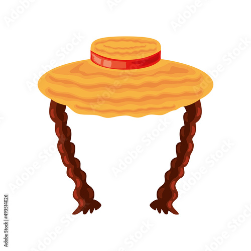 wicker hat and braids