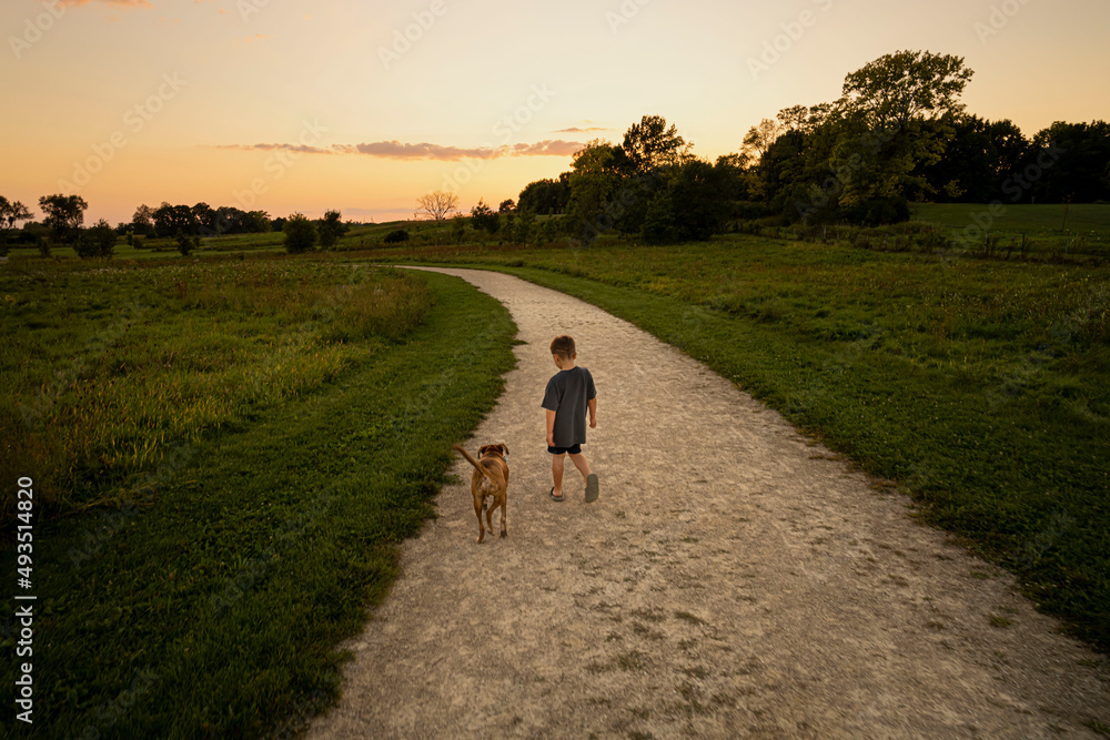 Young Boy and Dog