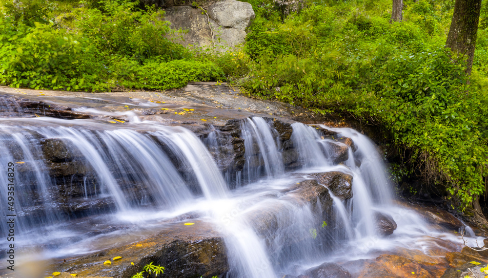 Fototapeta premium Waterfall in the forest . Autumn nature