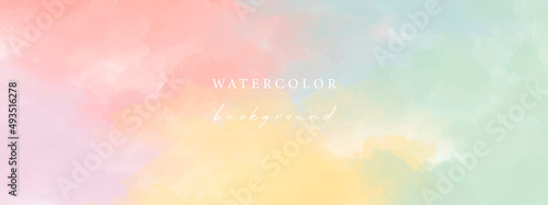 Vector watercolor horizontal universal background with copy space for text
