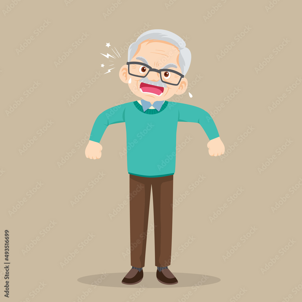 angry elderly man scolding