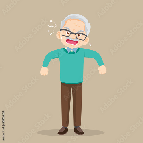 angry elderly man scolding