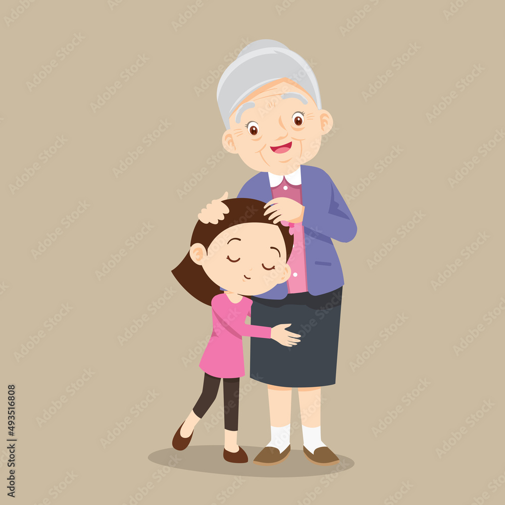 granddaughter hugging his grandmother granddaughter hugging his grandmother