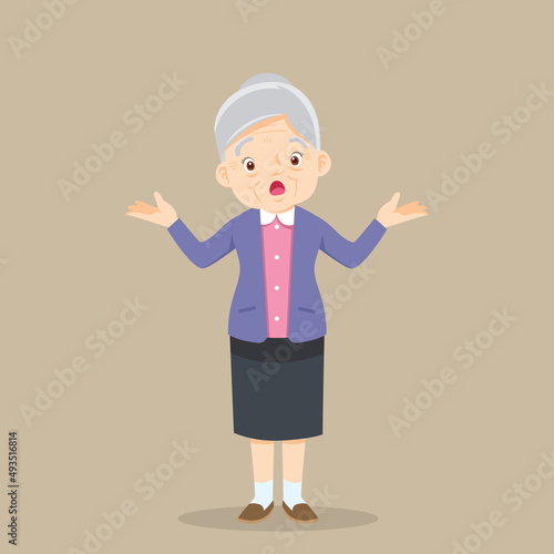 grandmother acting confused expression