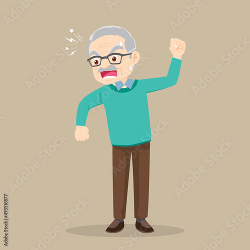 Senior man having angry and scolding