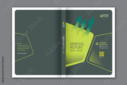 Multipurpose cover green gray Annual report brochure flyer business corporate design template
