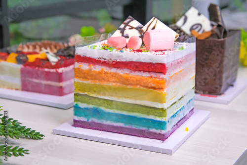 rainbow cake celebration decoration dessert
