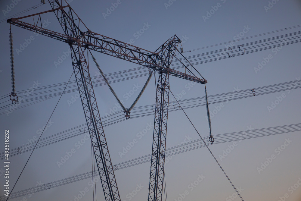 High Voltage Electric Transmission Tower Energy Pylon