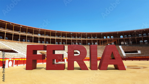 mot FERIA dans une arène Espagnole photo