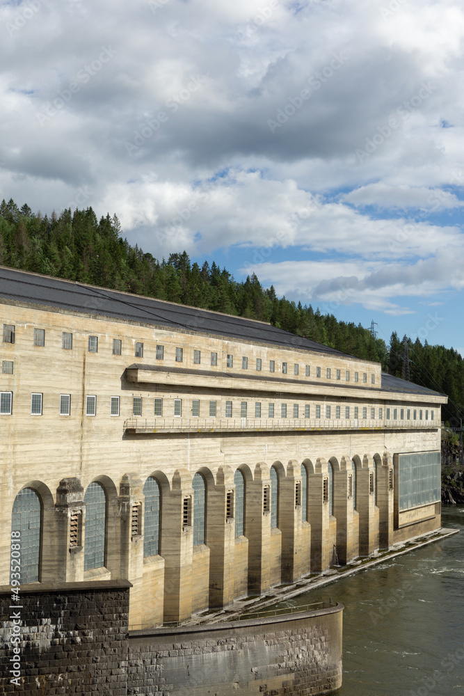 Solbergfoss Hydroelectric Power Station in Norway.
