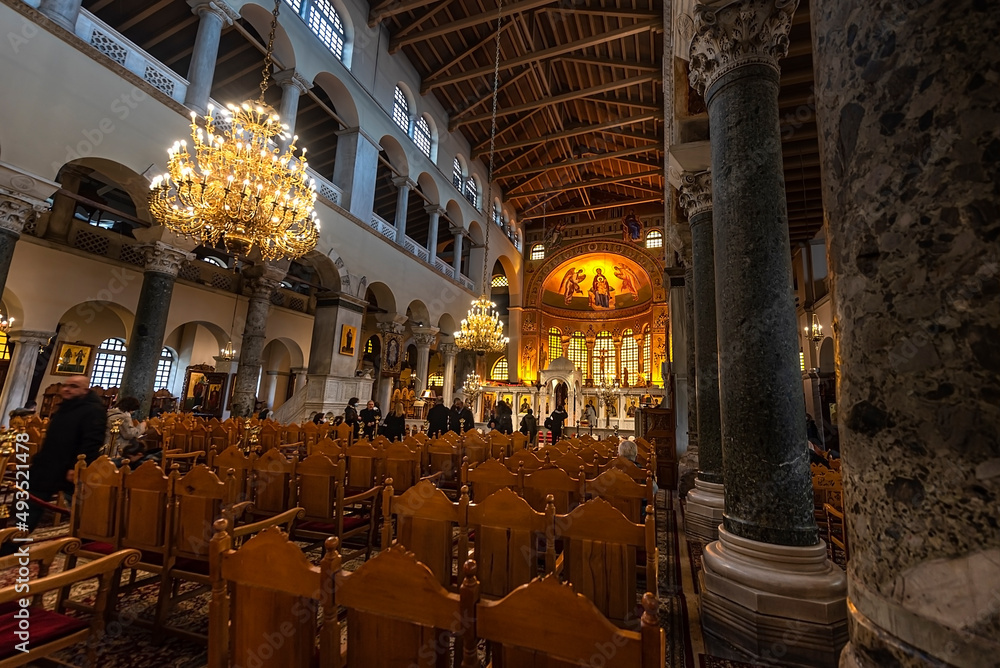 Fototapeta premium St.Dimitrios Church, a Byzantine-era church dedicated to Saint Dimitri of Thessaloniki, the protector of the city in Thessaloniki.