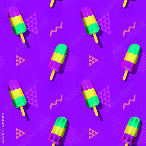 Popsicle seamless pattern