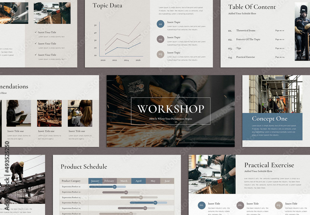 Workshop Presentation Layout Stock Template | Adobe Stock
