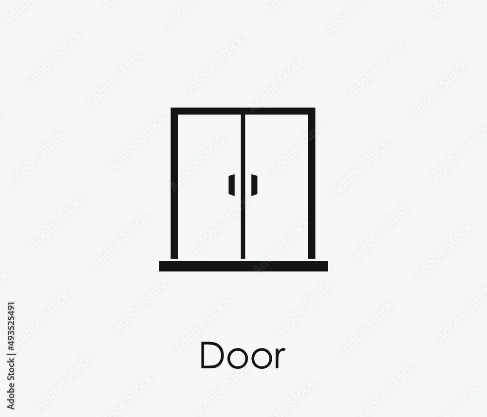 Door vector icon. Editable stroke. Symbol in Line Art Style for Design, Presentation, Website or Apps Elements, Logo. Pixel vector graphics - Vector Door vector icon. Editable stroke. Symbol in Line Art Style for Design, Presentation, Website or Apps Elements, Logo. Pixel vector graphics - Vector