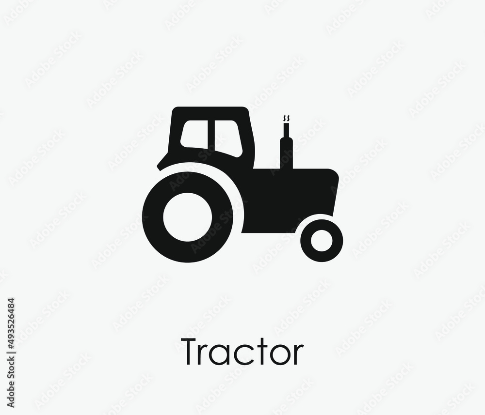 Tractor vector icon. Editable stroke. Symbol in Line Art Style for Design, Presentation, Website or Apps Elements, Logo. Pixel vector graphics - Vector