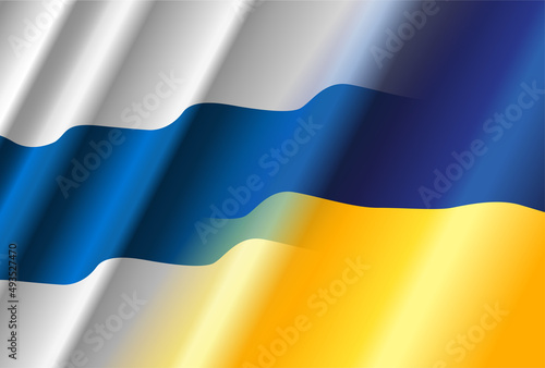 Ukrainian flag with White-blue-white flag is a symbol of 2022 anti-war protests in Russia.