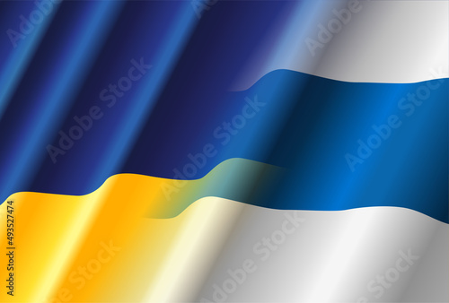 Ukrainian flag with White-blue-white flag is a symbol of 2022 anti-war protests in Russia.