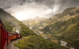 Mit der Furka-Bahn ins Rhonetal im Wallis (Schweiz)