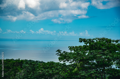 Panorama on coast of atlantic ocean in Dominican Republic