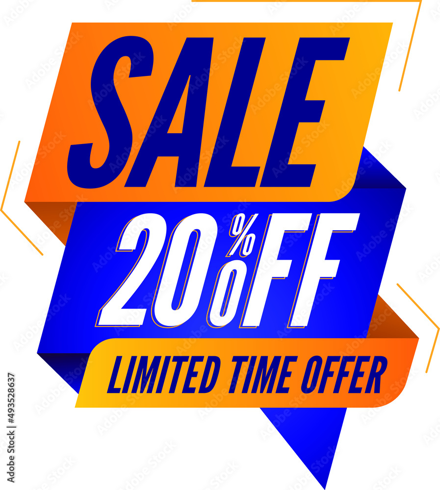 Vector banner template sale 20 porcent off limited time offer