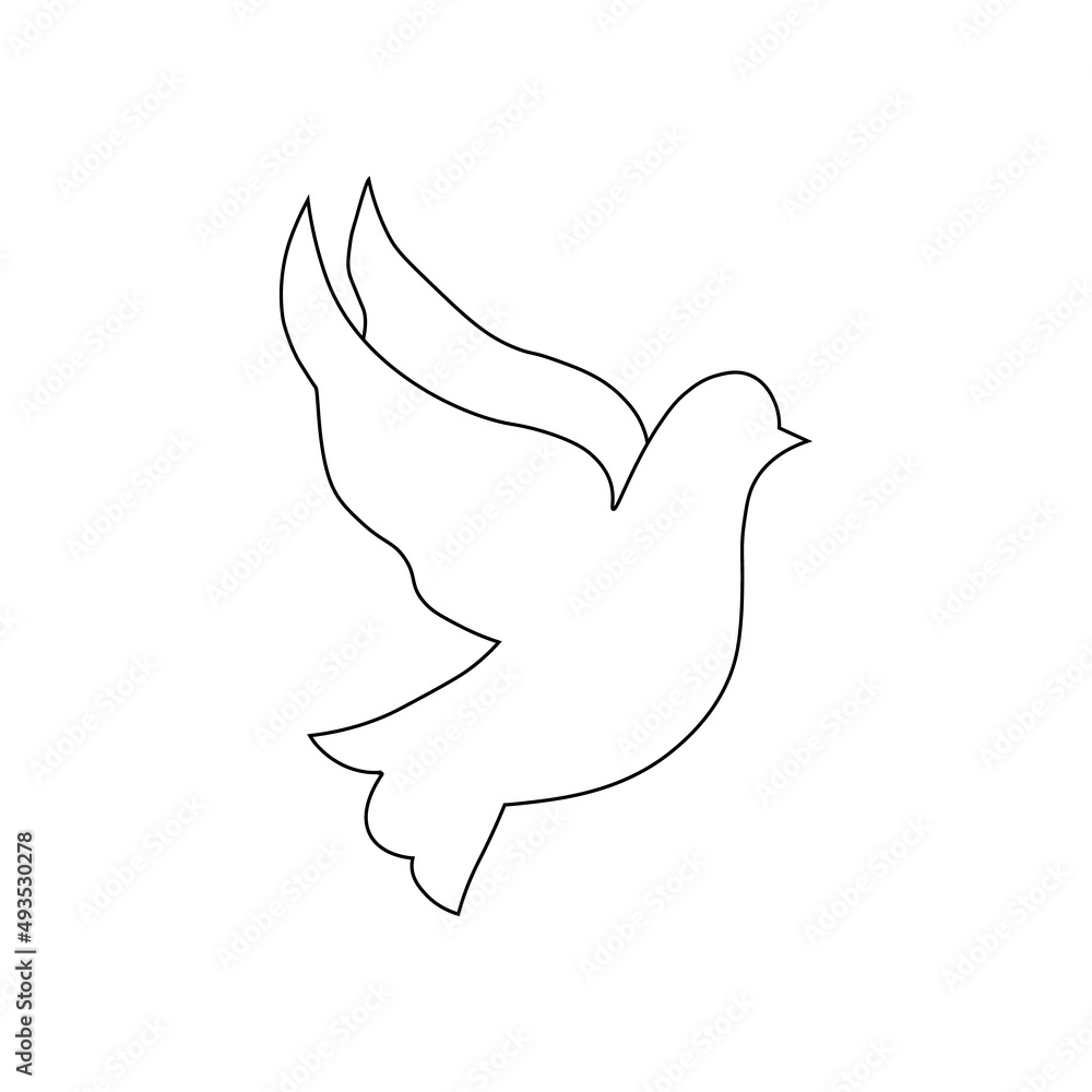 Hand drawn line art vector illustration of dove , symbol of peace. Vector illustration. Hand drawn line art vector illustration of dove , symbol of peace. Vector illustration.