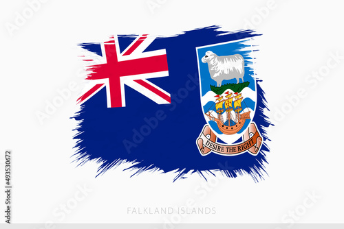 Grunge flag of Falkland Islands, vector abstract grunge brushed flag of Falkland Islands. photo