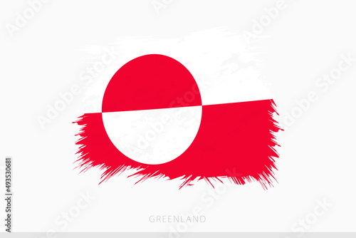 Grunge flag of Greenland, vector abstract grunge brushed flag of Greenland.