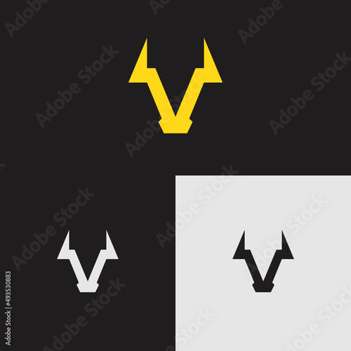 Letter V Bull Logo