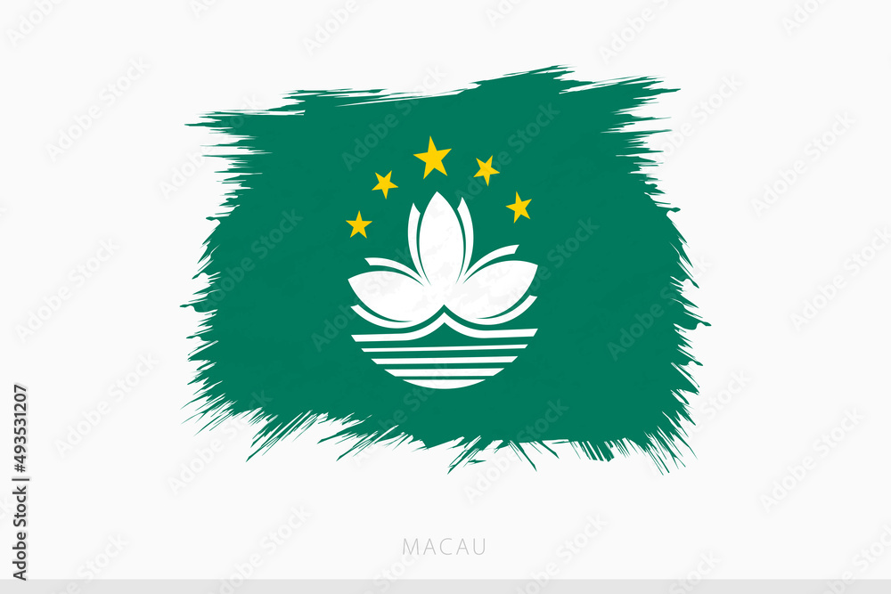 Grunge flag of Macau, vector abstract grunge brushed flag of Macau. Grunge flag of Macau, vector abstract grunge brushed flag of Macau.