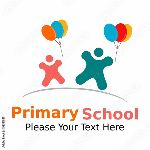 Primary school logo template illustration