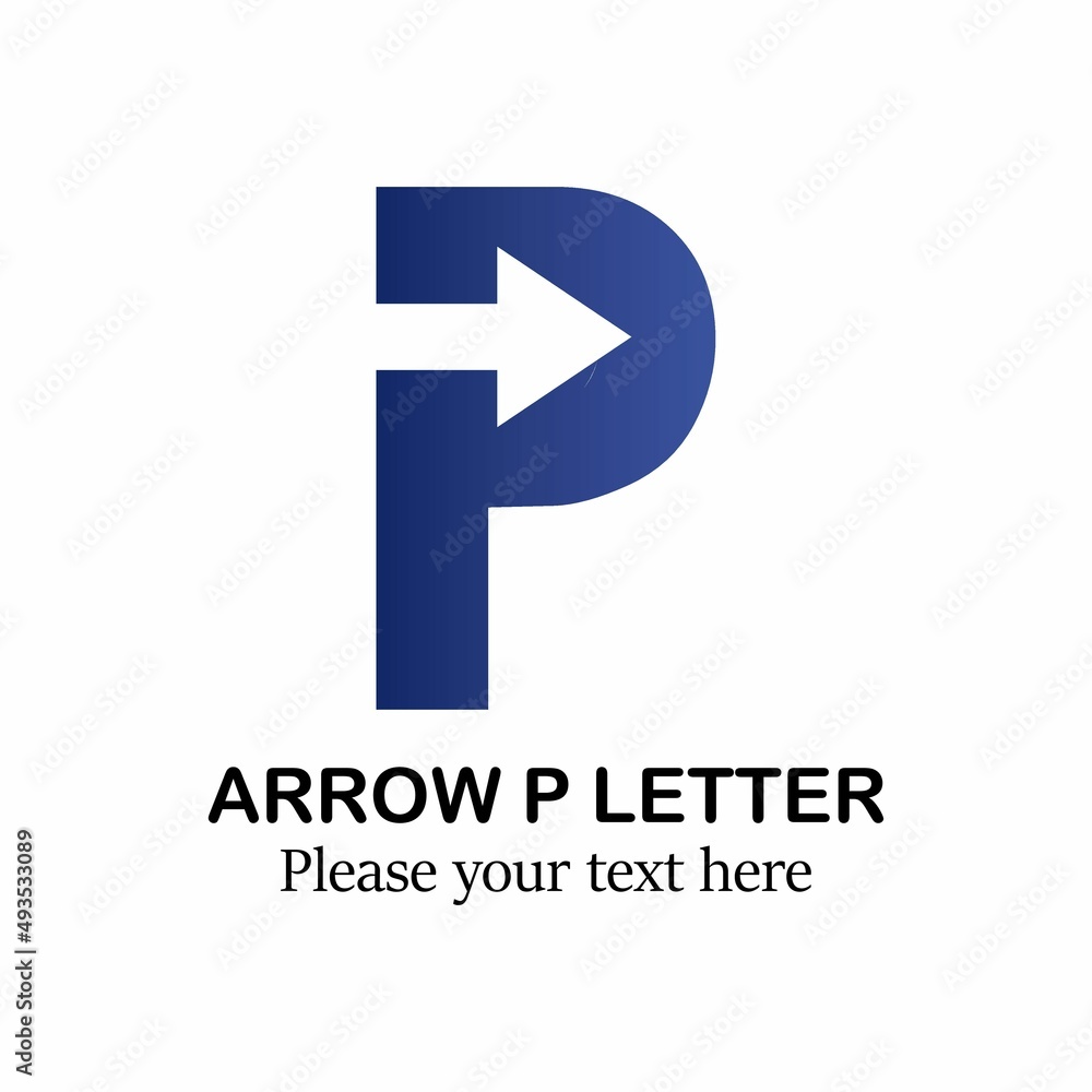 Obraz premium Arrow P letter logo template illustration. suitable for company, emblem, identity