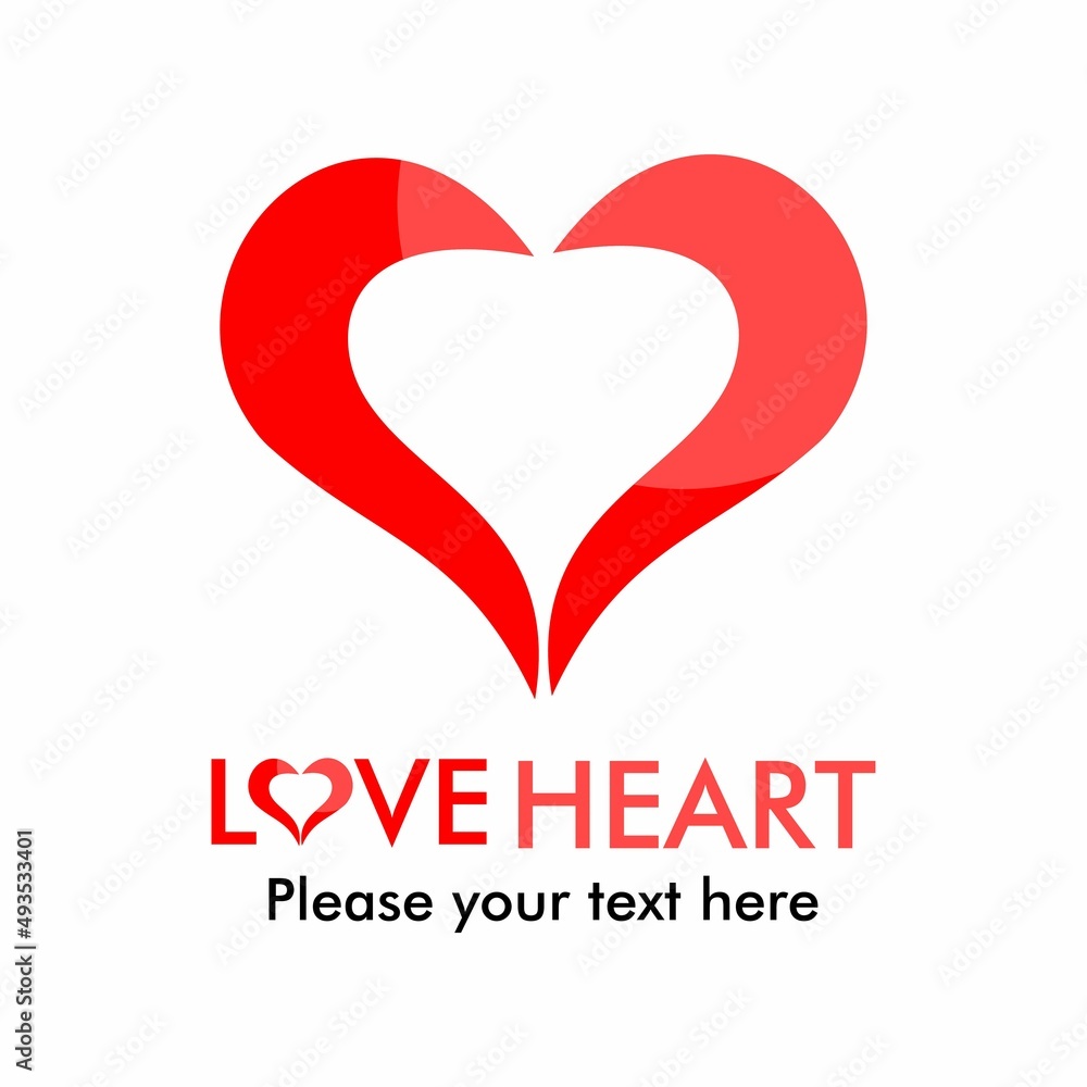 Love heart logo template illustration. suitable for love symbol