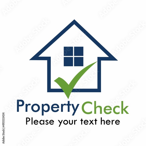 Property check or Check home logo template illustration