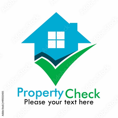 Property check or Check home logo template illustration